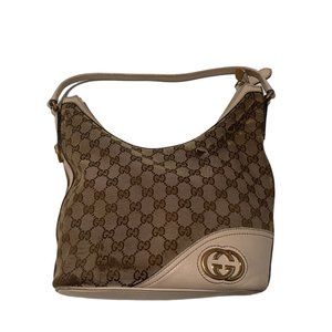 Gucci Canvas Monogram Purse Shoulder Bag White